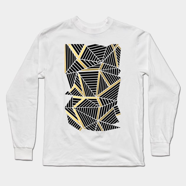 Ab Lines 2 Gold and Black Long Sleeve T-Shirt by ProjectM